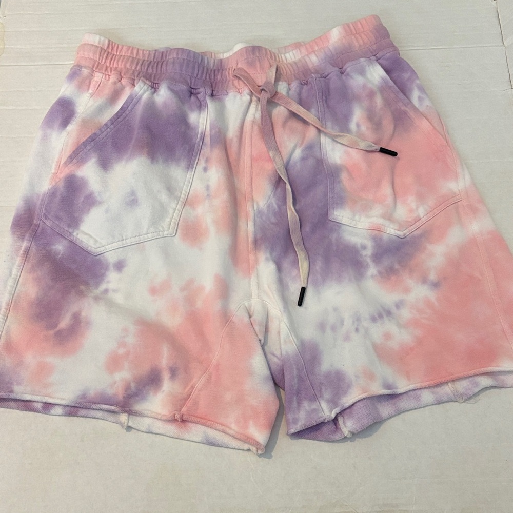 Easel Tie-Dye jogger shorts- Pink and Purple